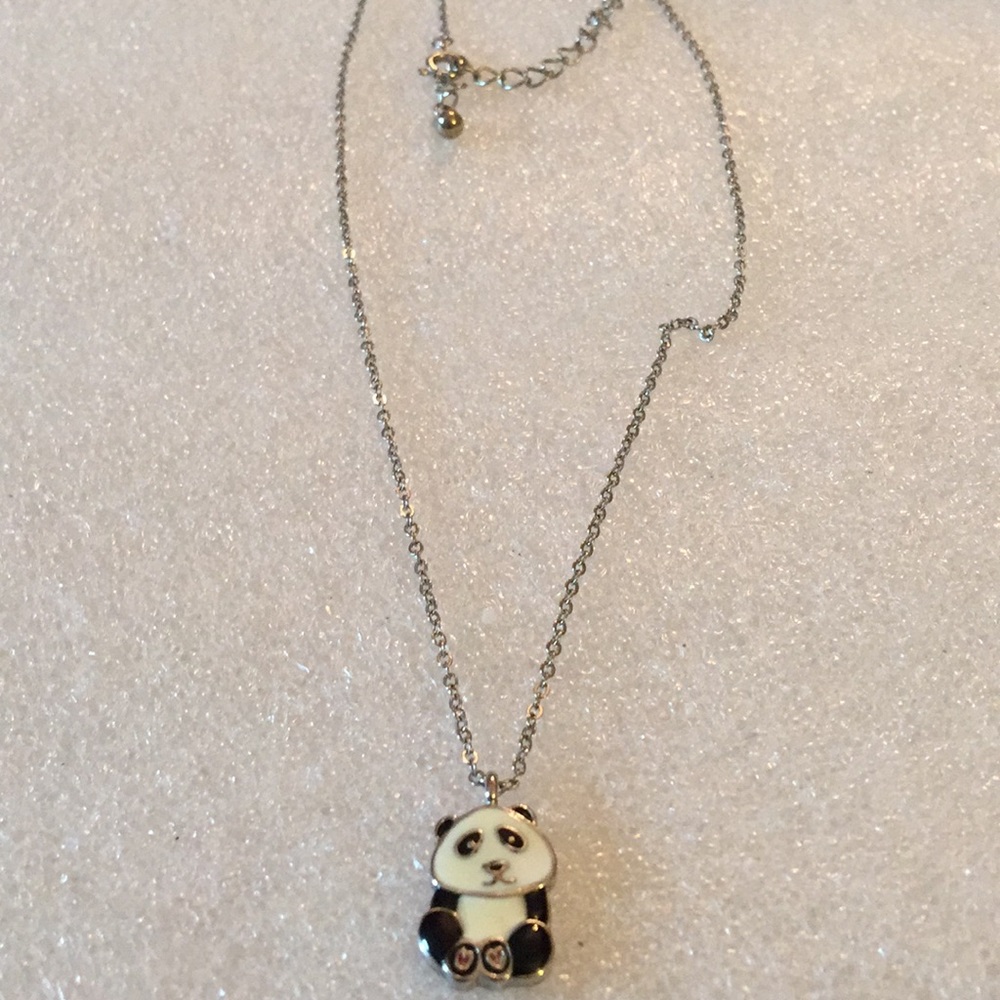 Panda enamel necklace